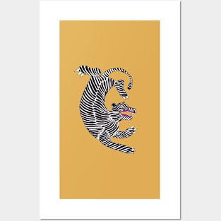 Tiger cat striped art decorative Posters and Art